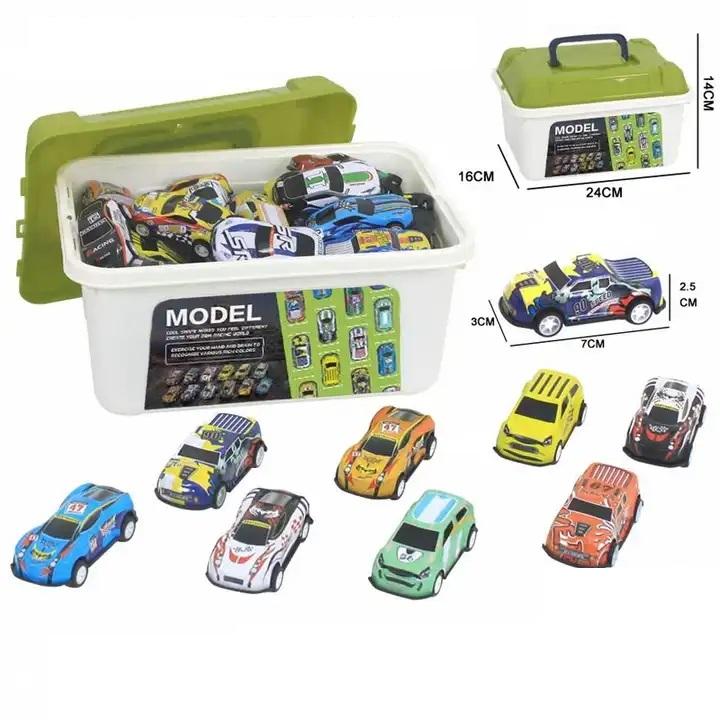 50 Mini Alloy Car Model Set with Storage Box Diecast Cars for Boys